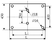 Схема расположения фундаментных болтов вертикальных ременных воздуходувок серии 2AF (2АФ) - чертеж